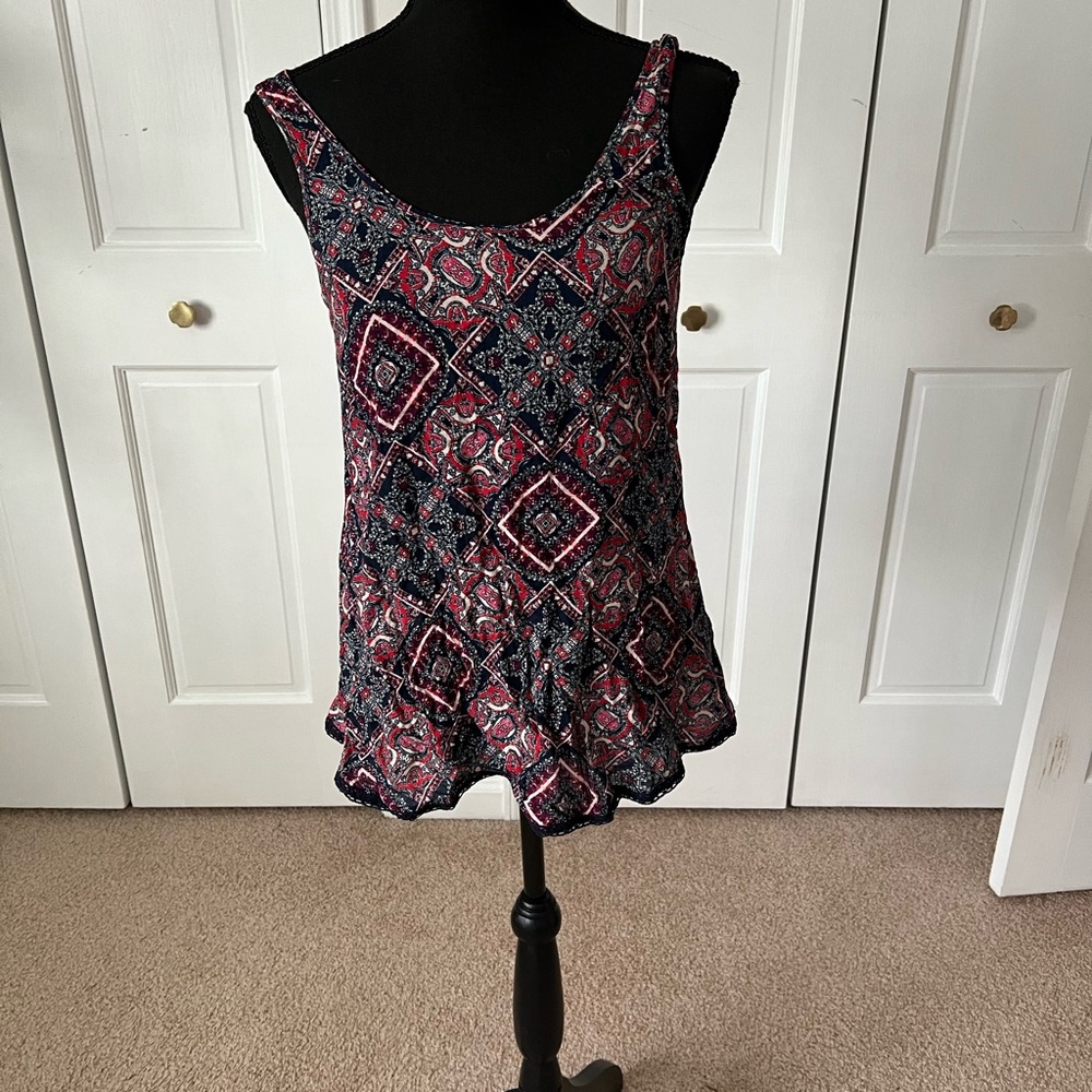 Multi-colored Tank Tie-back Top